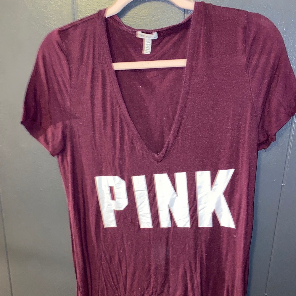 VS PINK Maroon Tee. Size M